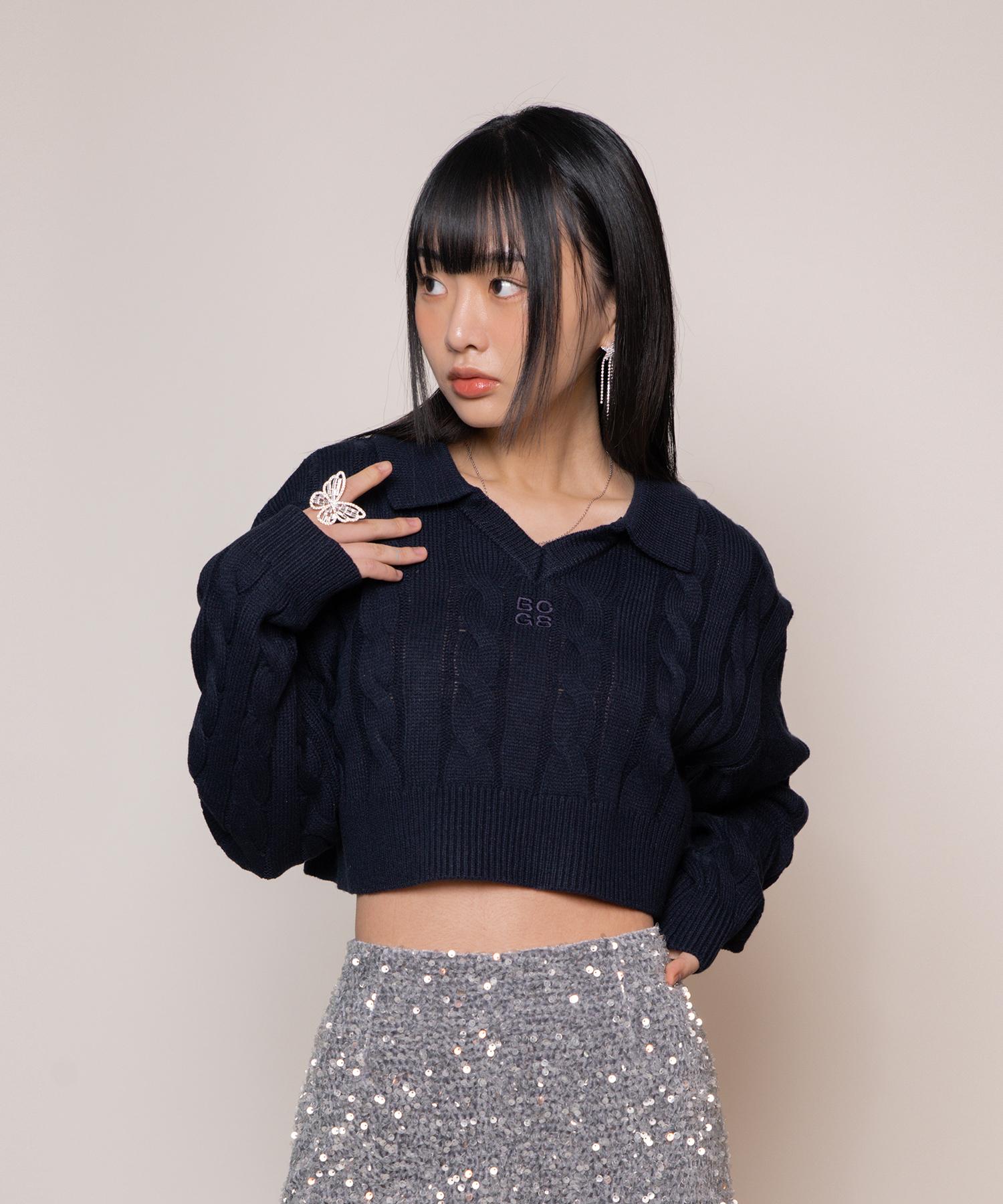 Bonchams Bcg Crop Cable Knit Bg22Ft15Na M