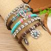 New Turquoise Wood Beads Beaded Alloy Accessories Elastic Line Ladies Bracelet