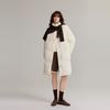 ELLE French Style Basic Warm Goose Down Solid Color Stand Collar Down Jacket Women outerwear Off-White EY49605