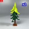 MOC Bricks Plant Winter Tree Model Forest Bush Pine Building Block City Street House Cottage Scene Decoration Kid Toy Gift