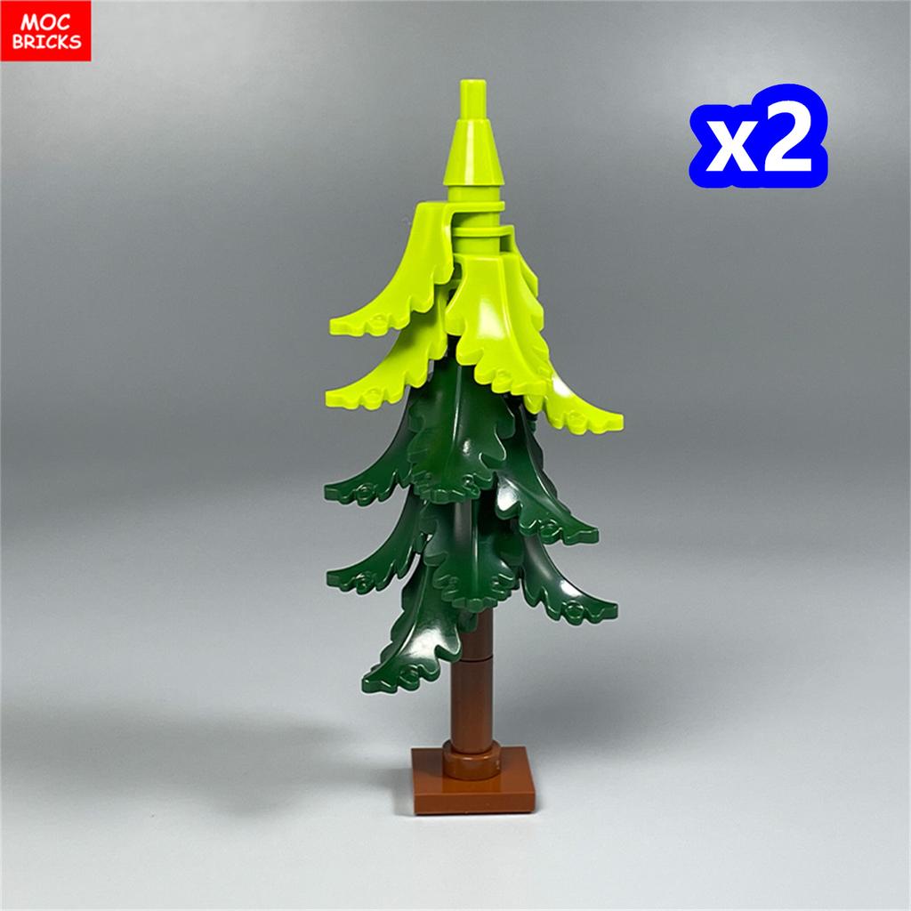 MOC Bricks Plant Winter Tree Model Forest Bush Pine Building Block City Street House Cottage Scene Decoration Kid Toy Gift