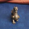 Pure Brass God Beast KIRIN Desktop Lucky Fortune Feng Shui Decoration Crafts Tea Ornaments Old Bronze Ware Wholes