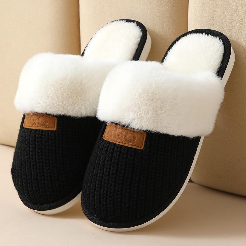 Winter Thermal Slippers Non-slip Men's Indoor Plush Cotton Slippers Home Slippers Women's Winter Wool Slippers