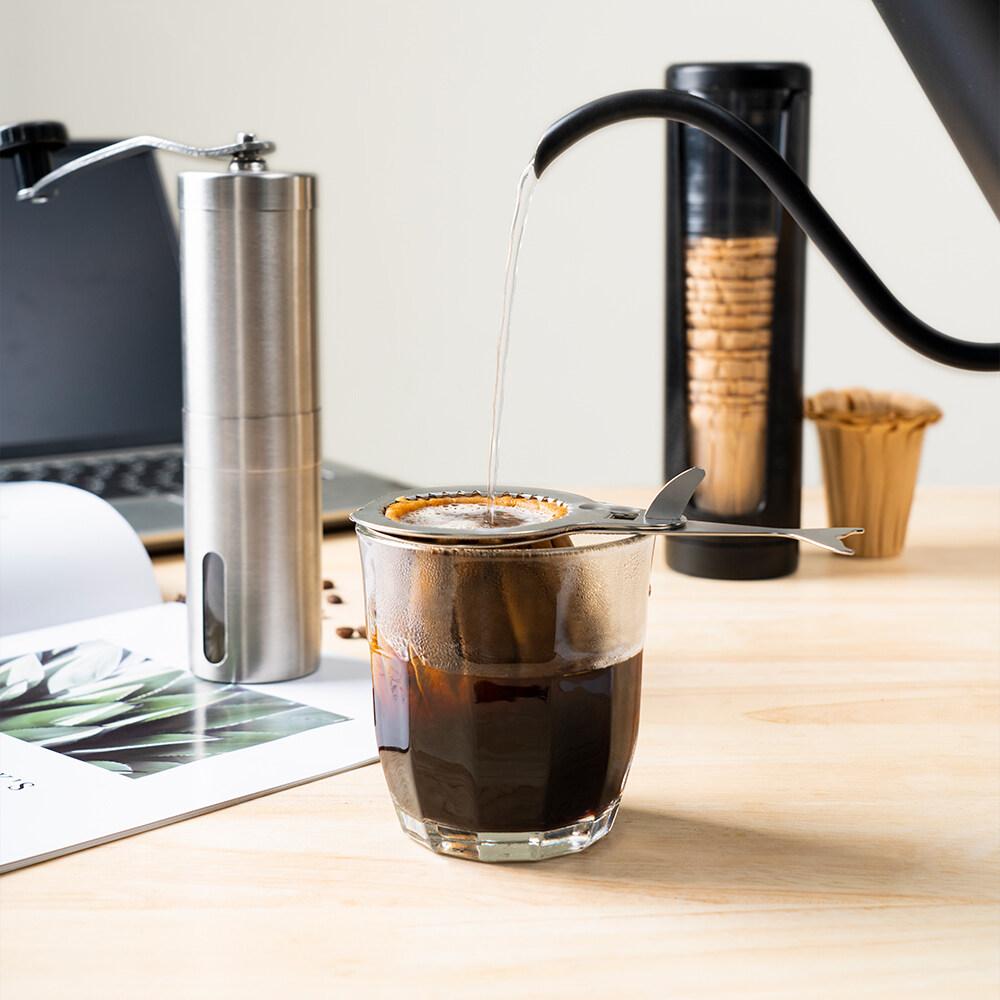 i Cafilas [HLB15] Enkleste Håndlagde Kaffeholder Klemme Bryggerstativ Rist Papirfilter for Dryppkaffe Hindre Fall Av 304 Rustfritt stål