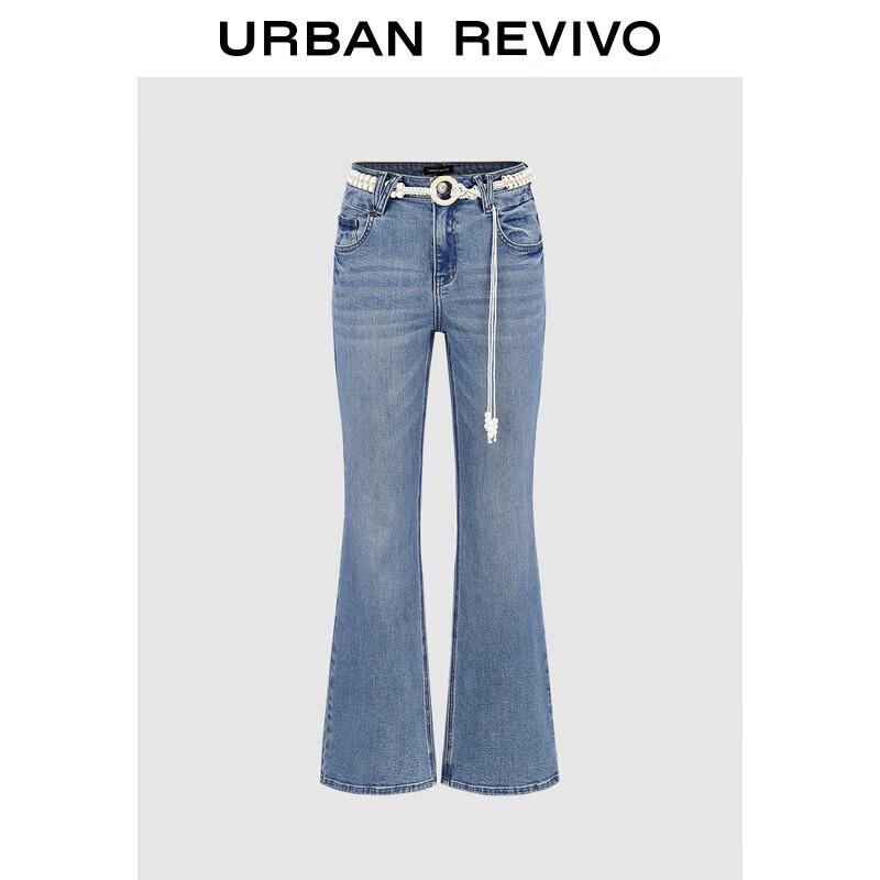 

Женские джинсы клеш в стиле ретро, длинные, с поясом 27