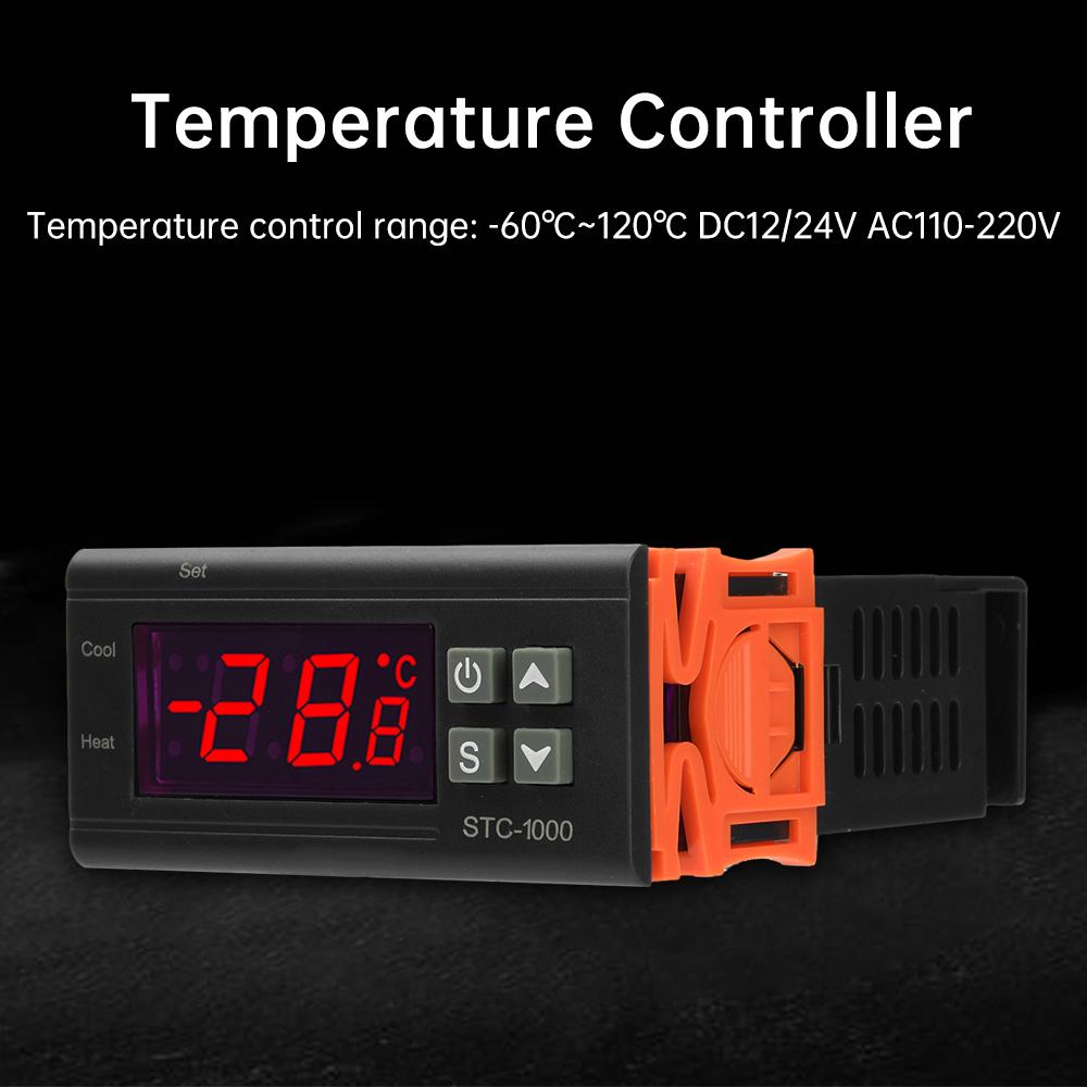 STC-1000 Digital Temperature Controller With NTC Sensors AC 220V DC12V 24V Thermostat Controller for Incubator Refrigerator