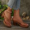 Fashion Women's Flip Flops 2025 New Gold High Heels Sandals Women Outdoor Clip Toe Thick Heeled Sandals Woman Plus Size Summer Slippers