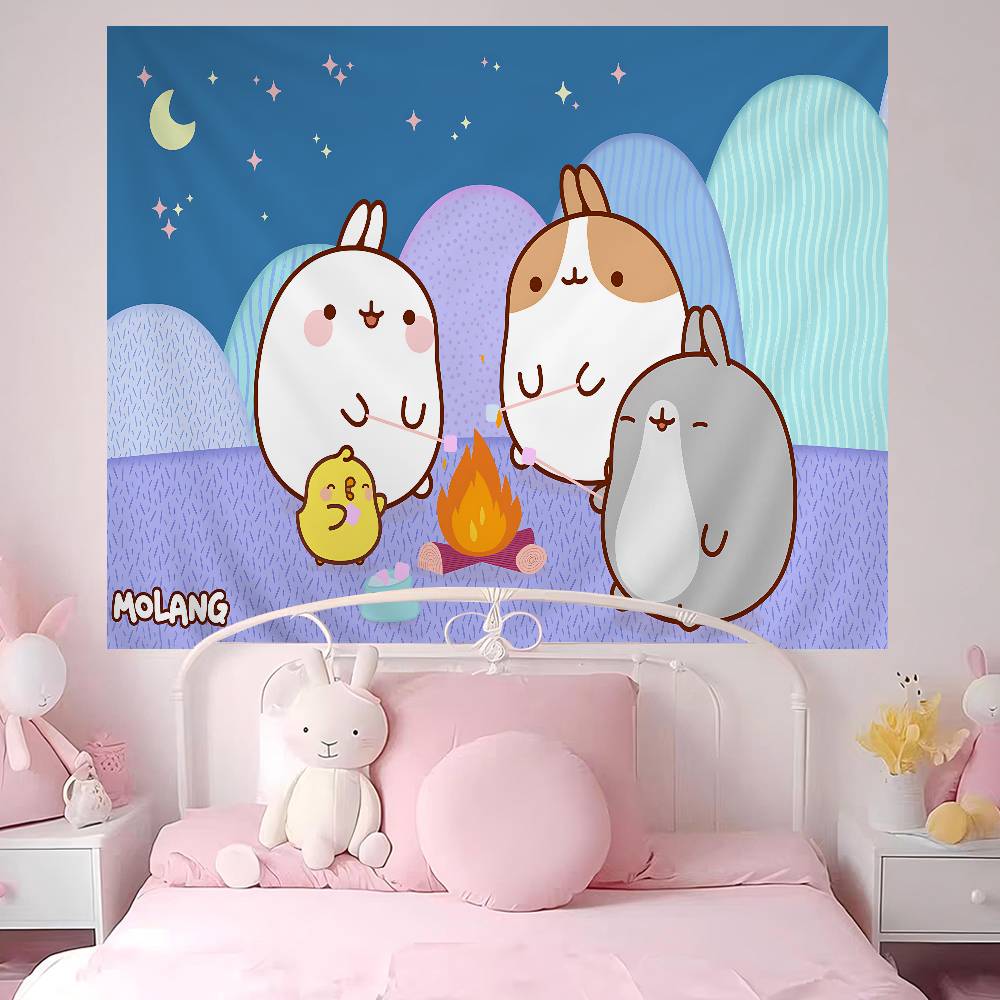 Kawaii MMolangs Colorful Tapestry Wall Hanging Hanging Tarot Hippie Wall Rugs Dorm Wall Art Decor