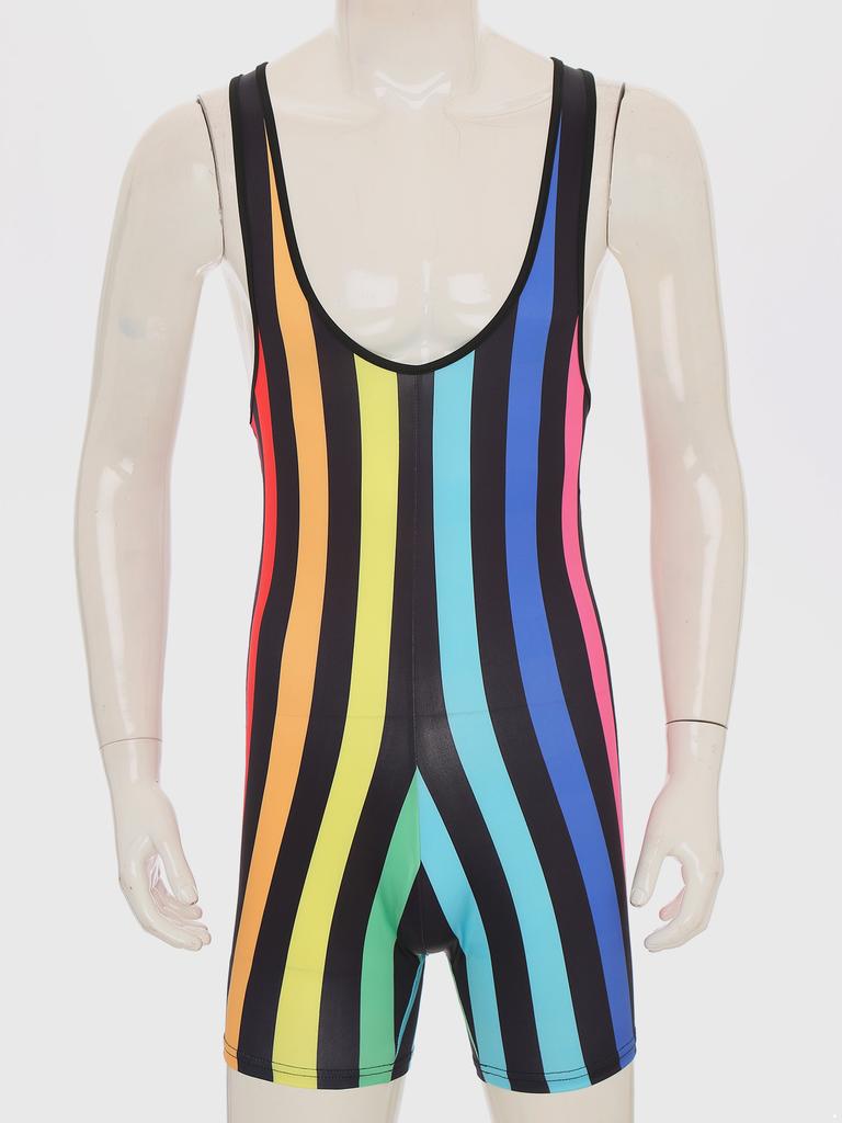 Costume da bagno intero da uomo senza maniche slim fit fitness palestra body sportivo uomo abbigliamento da surf