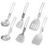 1PC 304Stainless Steel Outdoor Portable Folding Kitchenware Outdoor Cooking Multifunctional Camping Cookware Picnic Shovel Spoon
