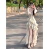 Ruffle leaf irregular suspender dress fairy summer temperament seaside vacation beach dress