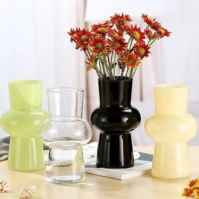 Yousheng Chinesischer Stil Vase Glas Dekorative Vase Glatte Oberfläche Handgefertigte Vase Blumenarrangement Schreibtischdekoration