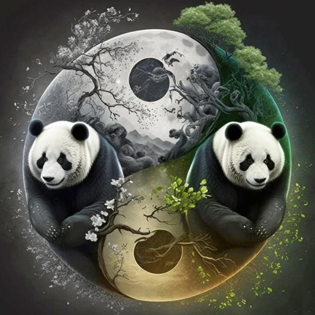 Diamond Art Painting Mosaic Tai Chi Animals Full Square/Round Embroidery Tai Ji Yin Yang Bird Home Decor