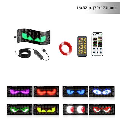 2 Pezzi Luce LED Occhio di Diavolo per Auto Camion Parabrezza Pannello Segnale Matrice LED Animato Luce Display Digitale Programmabile Flessibile APP