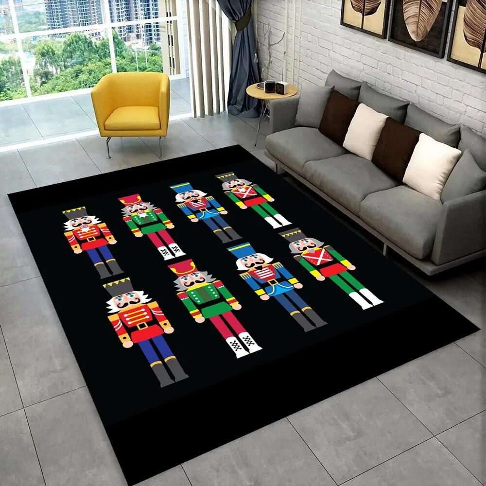 Nussknacker-Weihnachtsbaum-Teppich, Teppich für Zuhause, Wohnzimmer, Schlafzimmer, Sofa, Fußmatte, Dekor, Kinderspiel, rutschfeste Bodenmatte, Geschenk