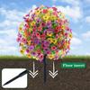 Violet Eucalyptus Garden Stake: Realistic Faux Flower Decoration with Ground Peg