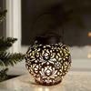 1Pc Outdoor Solar Metal Cutout Pattern Waterproof Lights Courtyard Atmosphere Lights Festive Party Decorative Lights