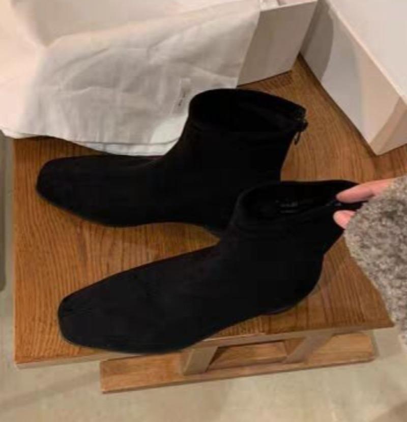 

Женские полусапожки из замши на среднем каблуке 2025 Модная повседневная обувь Зимние новые тренды Ботильоны челси Вечерние туфли Zapatillas Mujer 40 чёрный