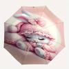 Rabbit,Pink Automatic Folding Umbrella  8 Ribs Lightweight Design, Durable Iron Frame, Compact and Portable, Ideal Birthday or Christmas Gif