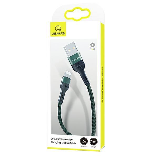 Usams Kabel Pleciony U55 2A Lightning1Szt. For Set U55 Zielony/Green 1M Sj448Usbsg02 (Us-Sj448)