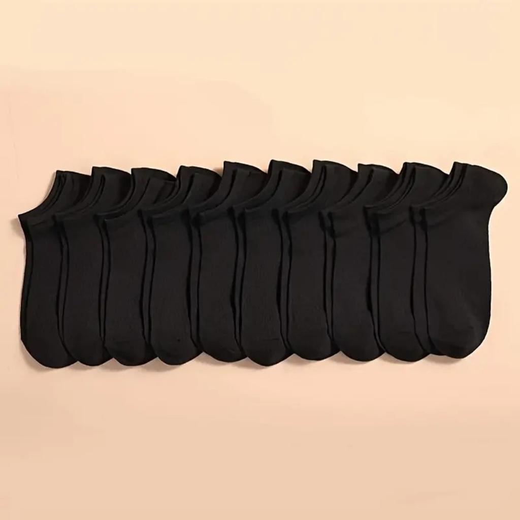 10/20 Pairs of Socks for Men and Women, Black and White Gray Short Socks, No Wash, Odor Proof, Sweat Absorbing, Summer Thin Boat Socks