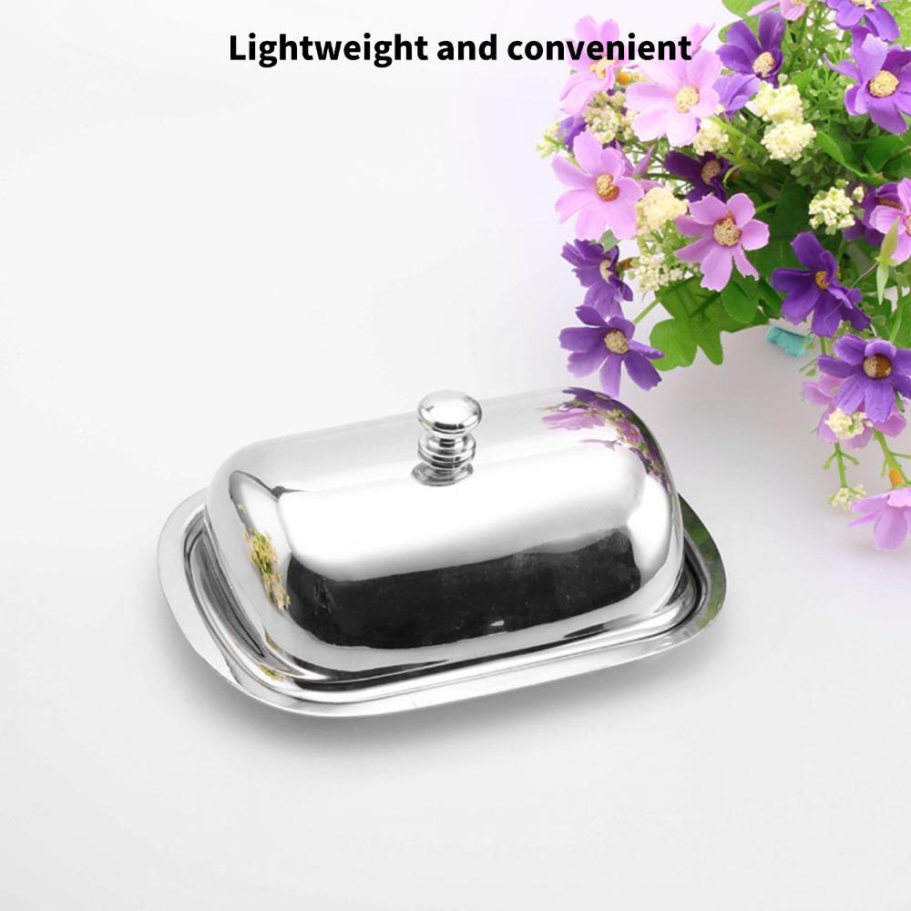 304 Stainless Steel Cheese Box Container With Lid Butter Keeper Holder Restaurant Use