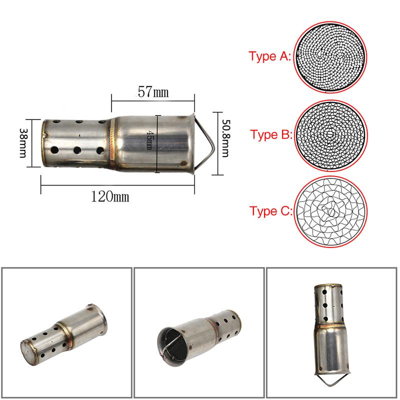 ZSDTRP 50.8mm 60mm Motorbike Universal Front Catalyst DB Killer for Motorcycle Exhaust Muffler