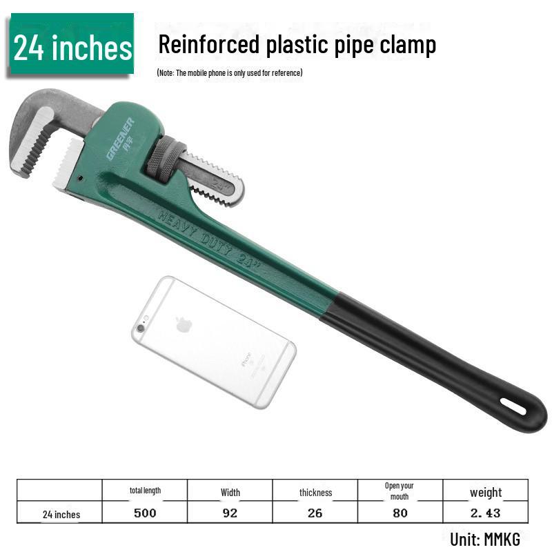 Green Forest Heavy Duty Quick Pipe Wrench: 18-Inch & 24-Inch Clamps for Water Pipes & Rebar
