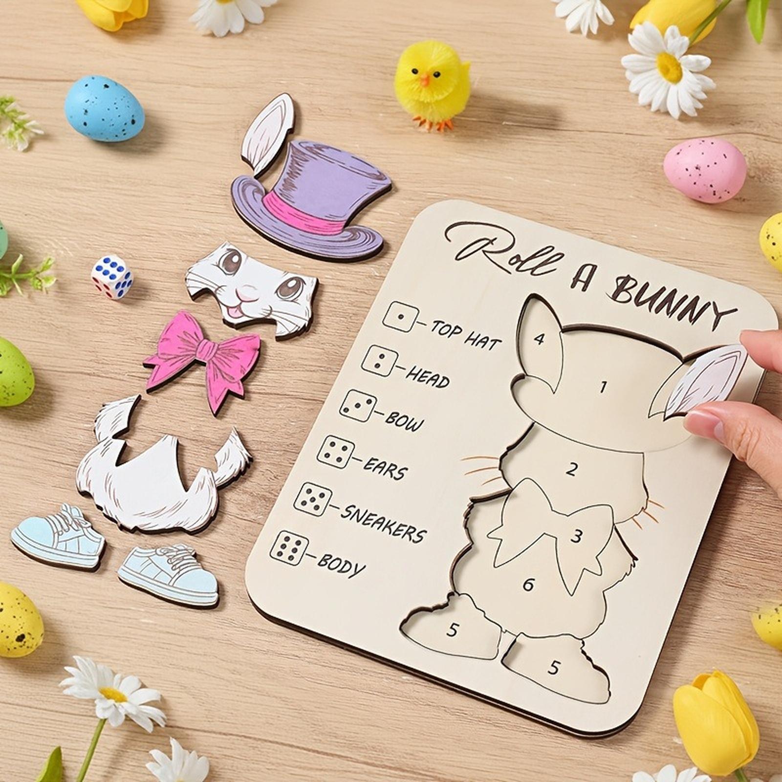 Деревянный пазл Настольная игра Пасхальный кролик One Size