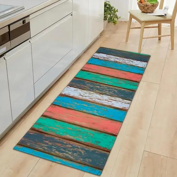 Floor Mat Carpet For Living Room Kitchen Carpet Wood Painting Rectangle Sofa Bedroom Rug Bedside Mats Entrance Rug