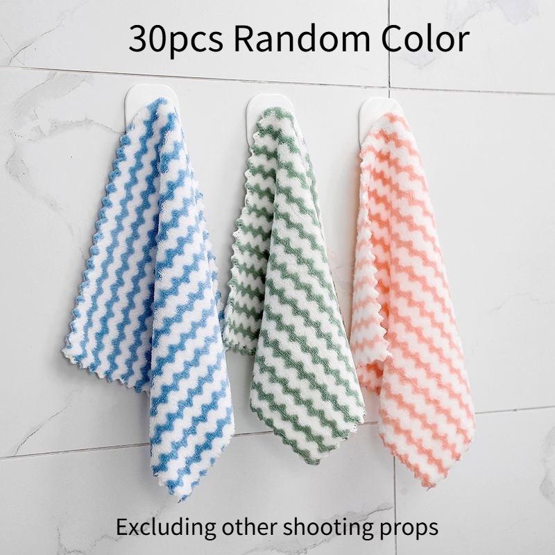 

30pcs Colorful Cleaning Cloths - Non-Greasy, Lint-Free, Multi-Purpose Kitchen, Bathroom & Bedroom Towels, Kitchen Towels