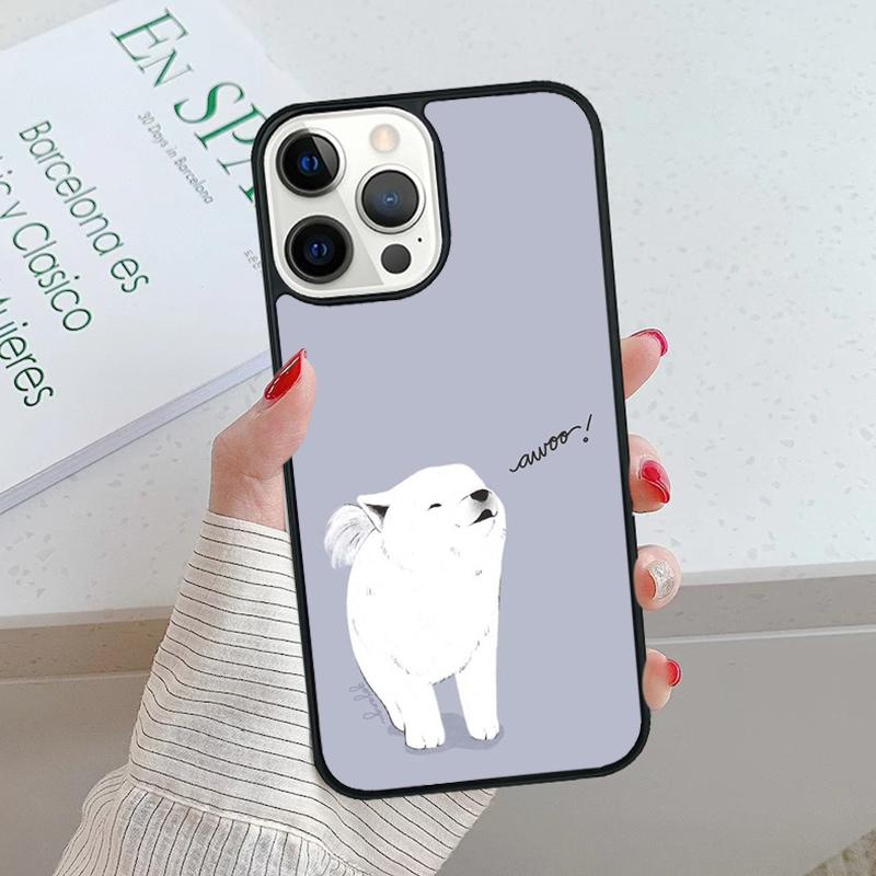 Cartoon Samoyed Dog Phone Case cover For iPhone 17 Air 15 16 16e 14 13 Pro Max Coque 12 11 Pro Max For Apple PLUS fundas