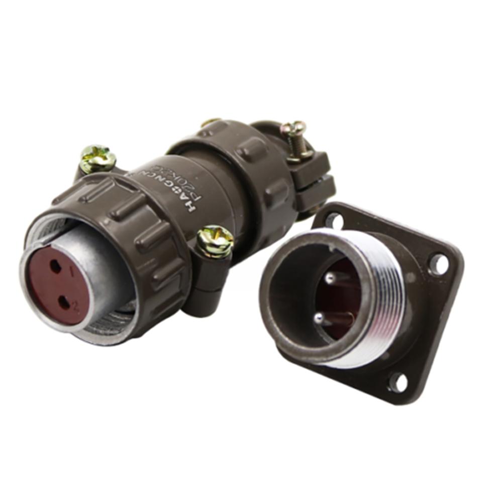 Long lasting M20 Panel Mount Flange Aviation Connector with 27 Pin Contacts