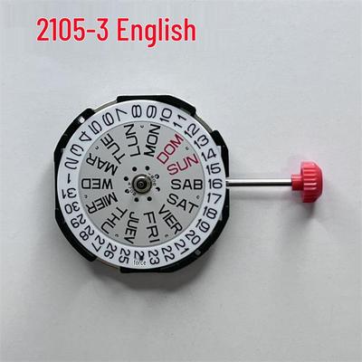 Original Quarzwerk 2105 mit Datum bei 3-6 Uhr, Drei-Zeiger-Werk