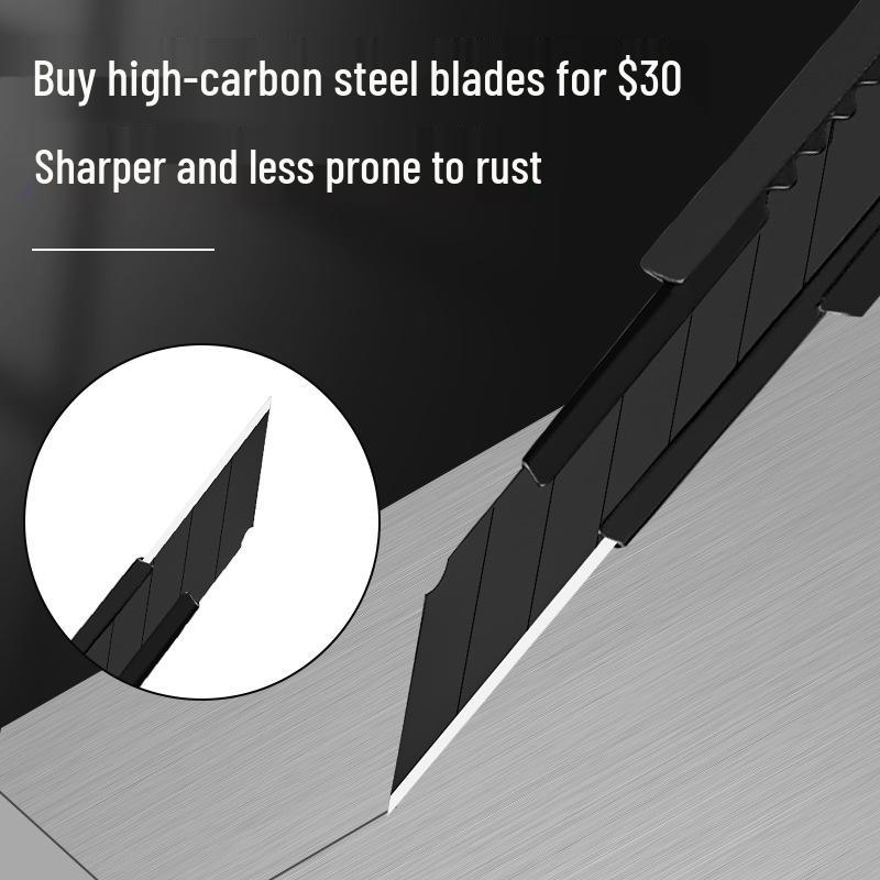 Black 30° Portable Utility Knife with Thickened Blade for Craft, Paper Cutting, and Wallpaper