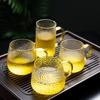 Heat-Resistant Hammered Glass Mug with Handle for Milk, Coffee, and Flower Tea