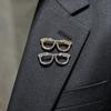 Mini Glasses Brooch for Women, Trendy Personality Funny Collar Pin Ins Style High-end Suit Jewelry Accessories