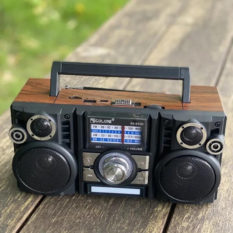RX-65SD New Portable Retro AM/FM/SW 3-band Radios Receiver Wireless Stereo Bluetooth Speakers Outdoor Solar Charging U Disk Card Radio