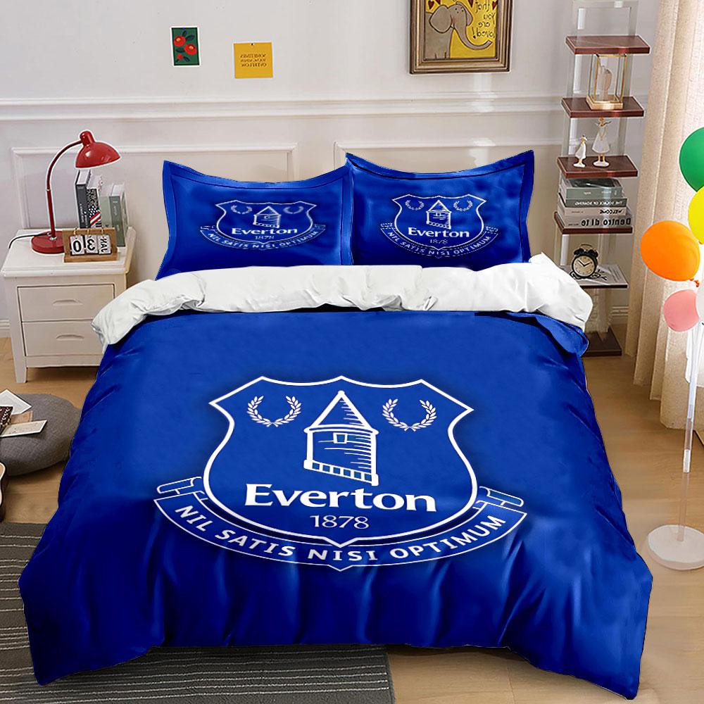 Blue Everton Logo Bedding Set Bedding Duvet Cover Set Duvet Cover Pillowcases (1 * Duvet Cover 2 * Pillowcases, Without Duvet Insert)