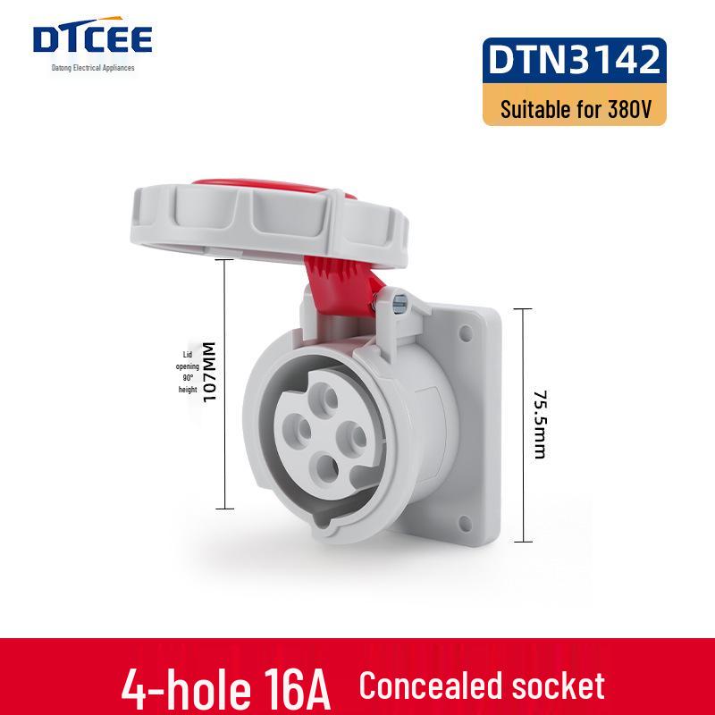 IP67 Waterproof Aviation Connector, 3-4-5 Core, 16/32A, Three-Phase Four-Wire, Non-Explosion-Proof