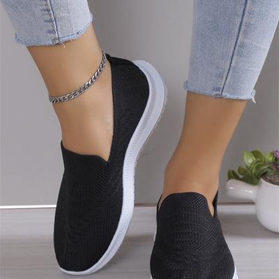 2025 Autumn European and American Foreign Trade Large Size Fly-woven One-pedal Single Shoes Women's Breathable Foot Cover Light Lazy Board Shoes