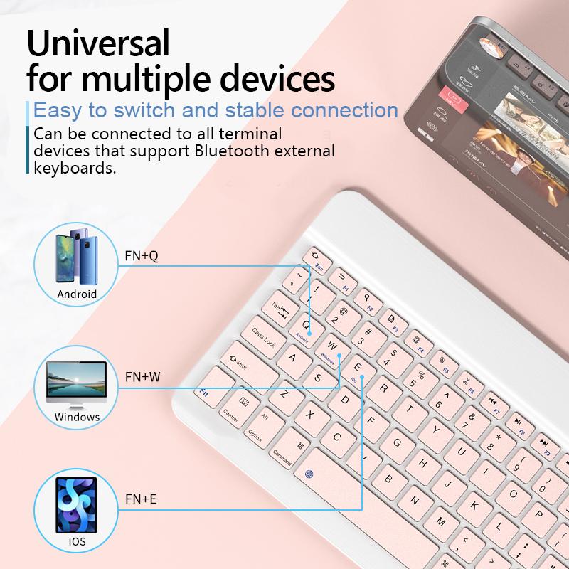Wireless Keyboard Mouse For Ipad Samsung Xiaomi Huawei Android Tablet Portable Portuguese Arabic Korean Mini Bluetooth Keyboard