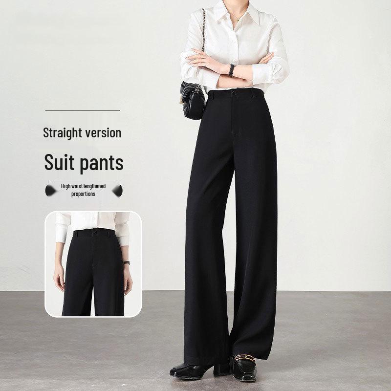 

Women s High Waist Plus Size Black Wide Leg Casual Suit Pants - Spring/Summer XL, 116-125 lbs