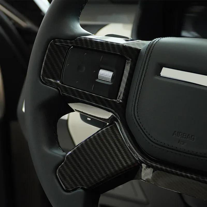 Interior Car Accessories For Land Rover Discovery 5 LR5 L462 -2025 ABS Carbon Fiber Car Steering Wheel Button Cover Trim