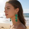 St Patricks Day Earrings Lightweight Acrylic Glitter Shamrock Earrings Sparkly Lucky Clover Dangle Drop Earrings for Women Holiday Party Accessories