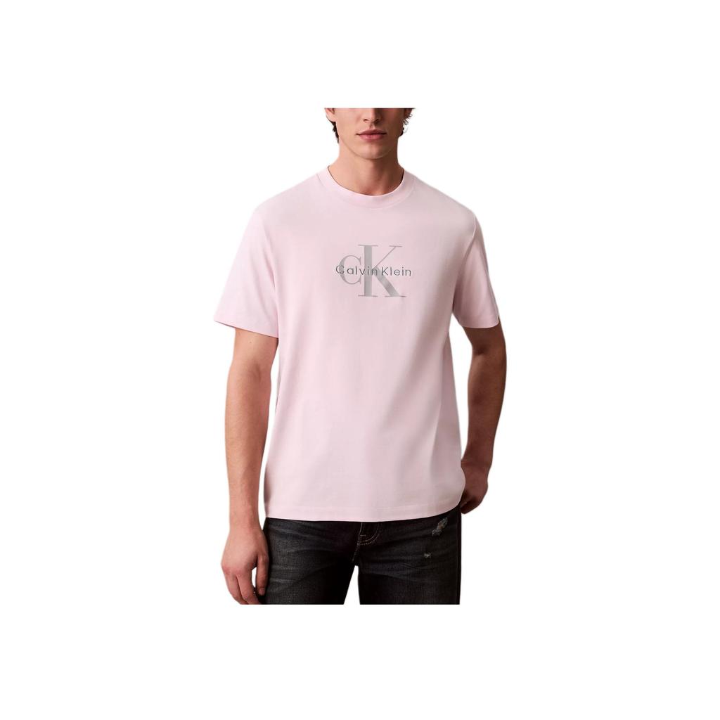 Calvin Klein Loose Soft Breathable Comfortable Letter Crew Neck Short Sleeve T-Shirt Men Tops 4RB862G-TN9