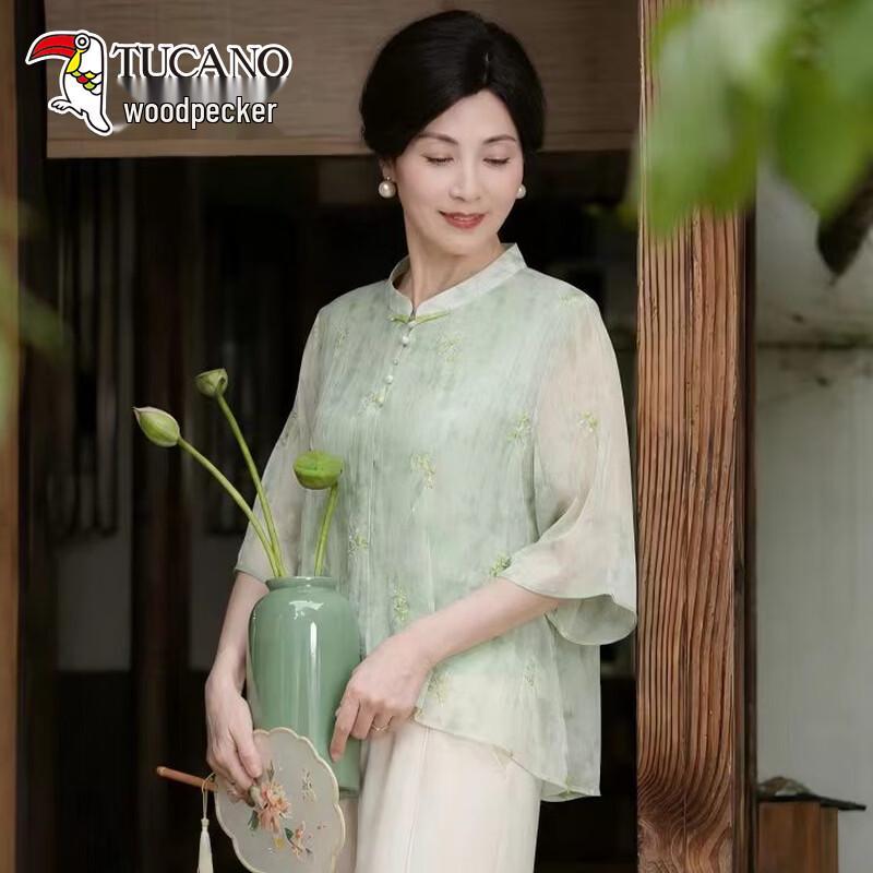 TUCANO Women s New Chinese Style Embroidered T-shirt 2XL