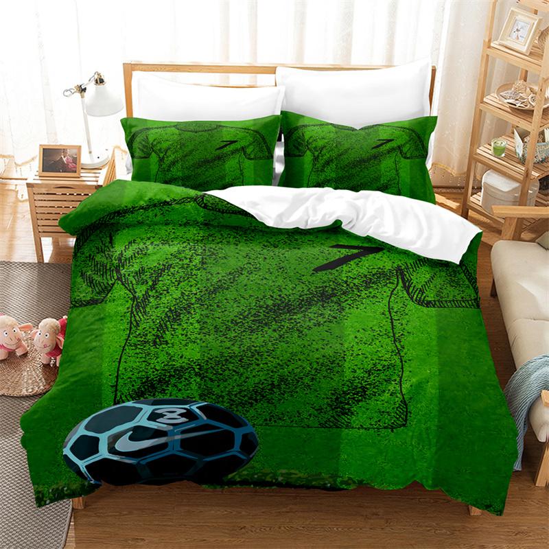 Football Bedding Set Boys Duvet Cover Ball-game Star Quilt Cover Room Gorgeous Competitive Sports Bedding Queen Duvet Cover Set
