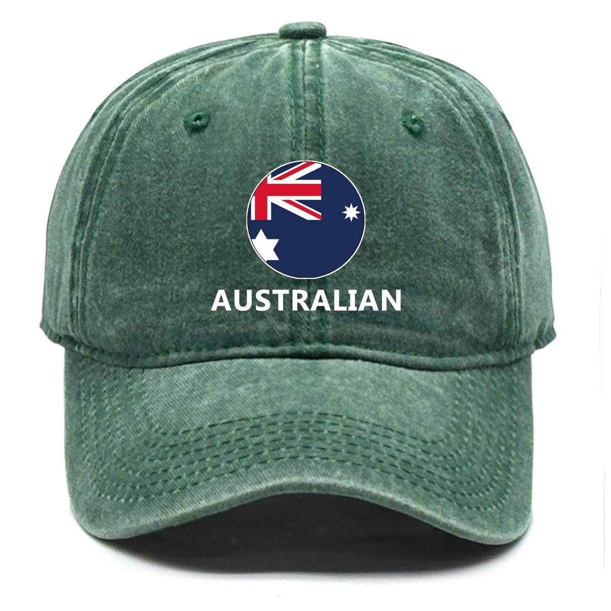 

Кругла Прапор Австралії Принт Snapback Сонцезахисний Капелюх, Патріотичний AUSTRALIAN Сітчастий Капелюх У вінтажному стилі Однотонний as the picture зелений