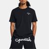 Under Armour Embroidered Print Crew Neck Short Sleeve T-Shirt Men Tops Black 1383379-001
